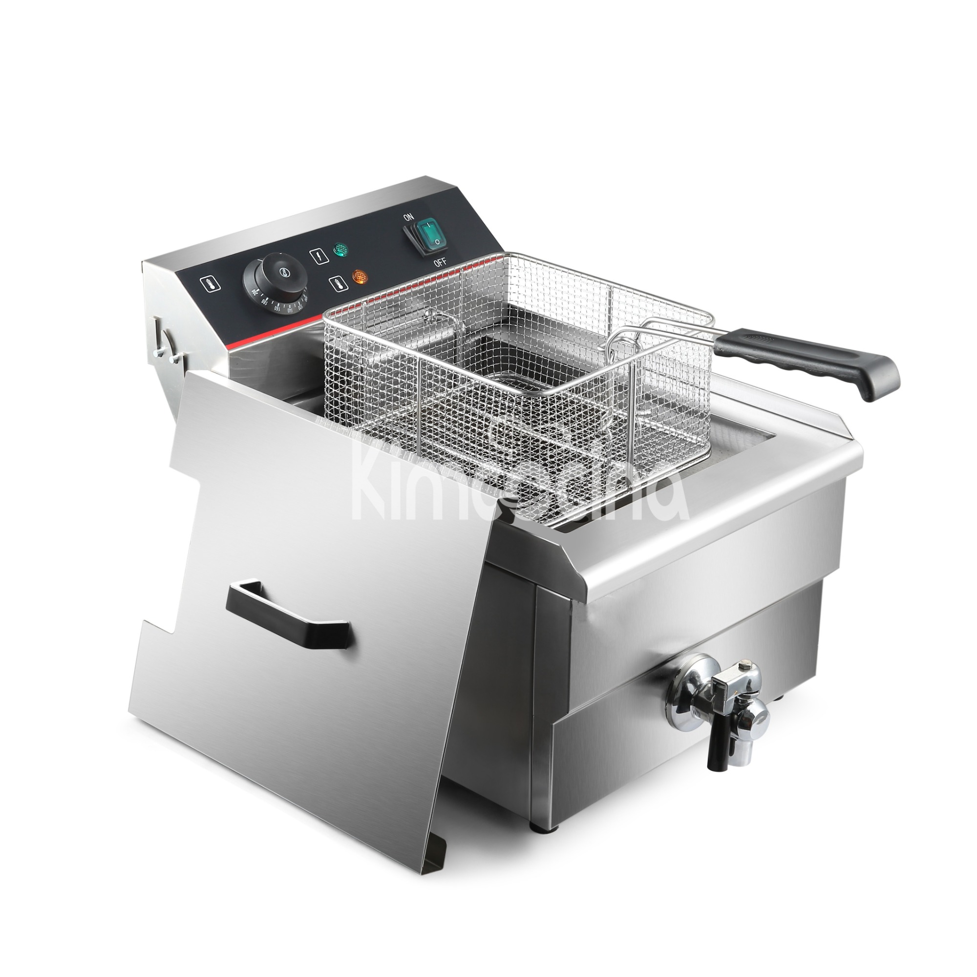 kimcocina 1-Tank 1-Basket Electric Fryer WIth oil Tap