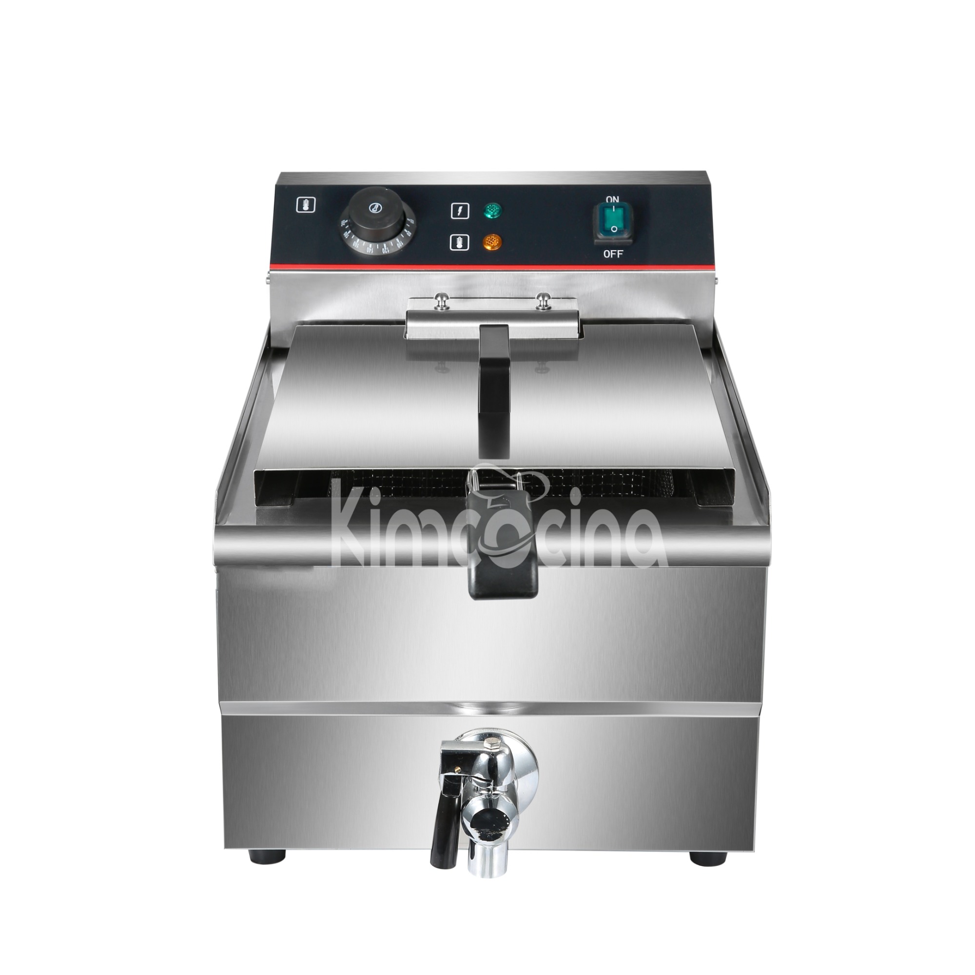 kimcocina 1-Tank 1-Basket Electric Fryer WIth oil Tap