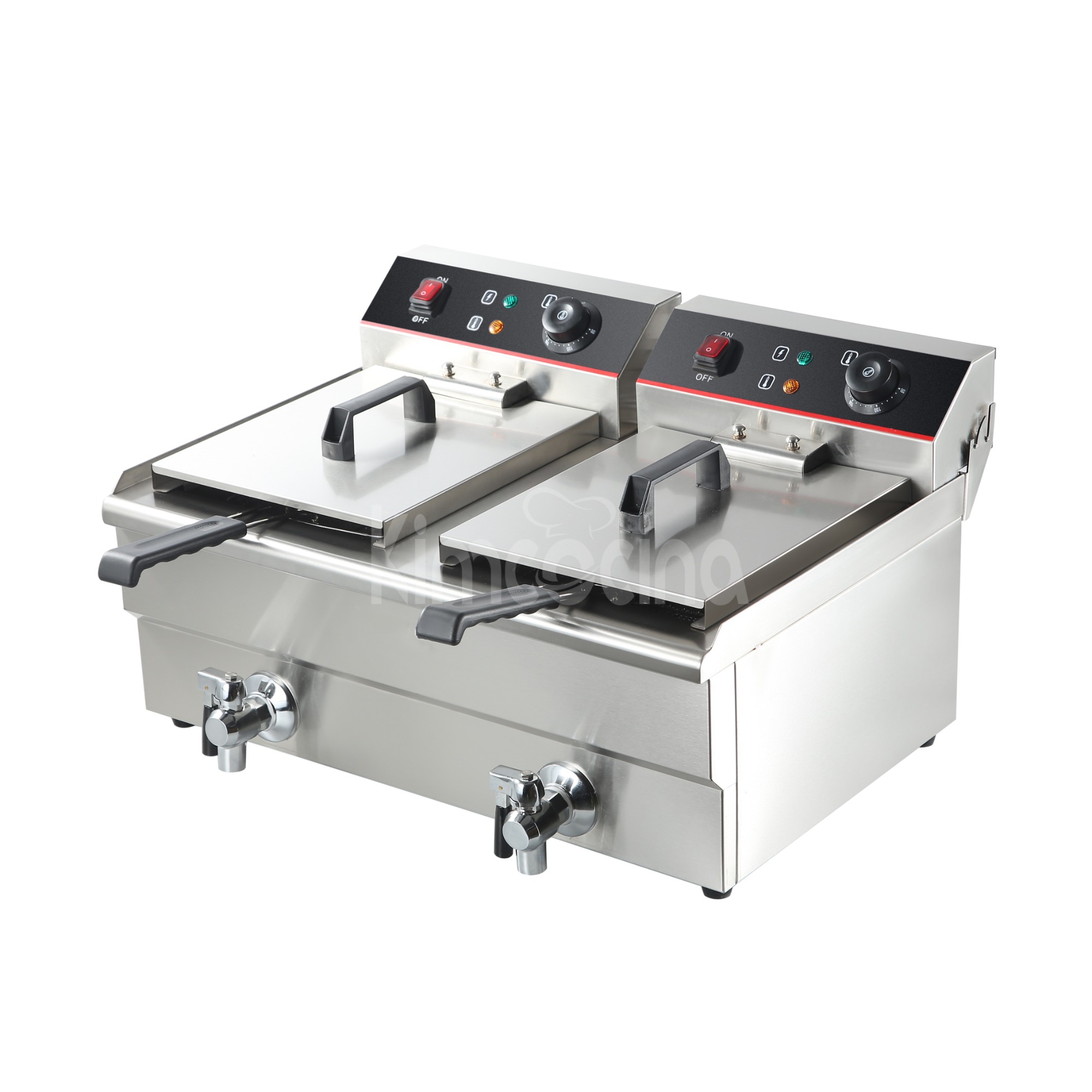 kimcocina 2-Tank 2-Basket Electric Fryer WIth oil Tap
