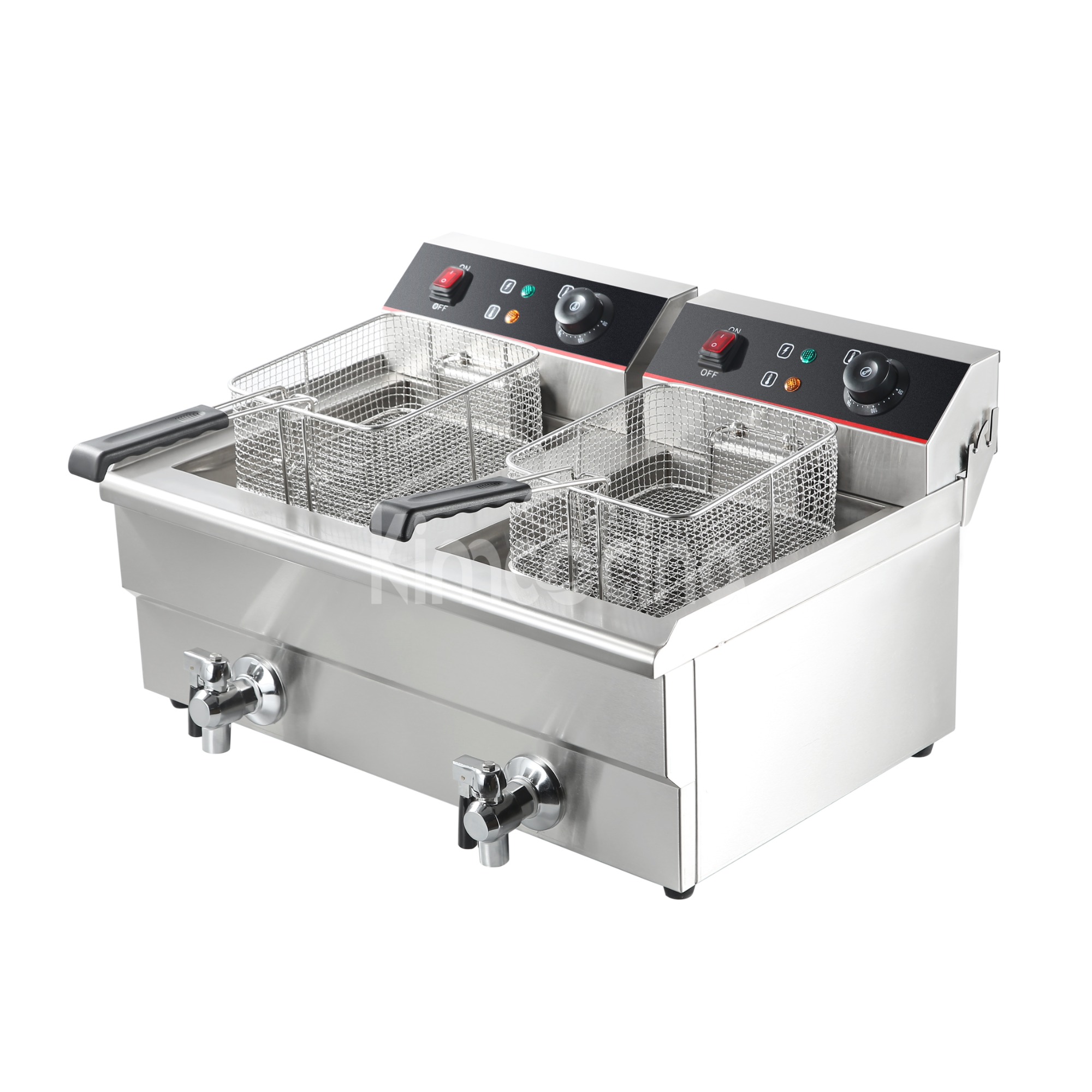 kimcocina 2-Tank 2-Basket Electric Fryer WIth oil Tap