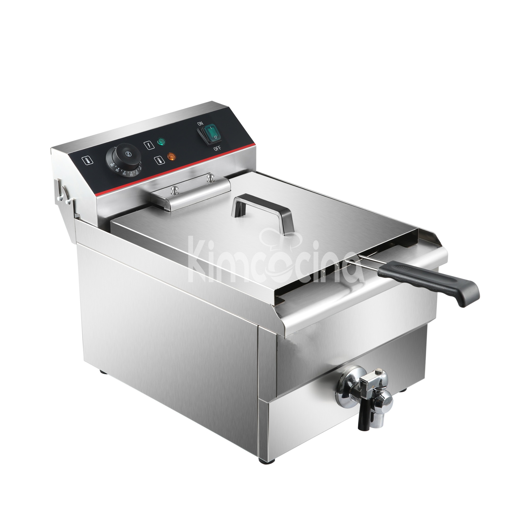 kimcocina 1-Tank 1-Basket Electric Fryer WIth oil Tap