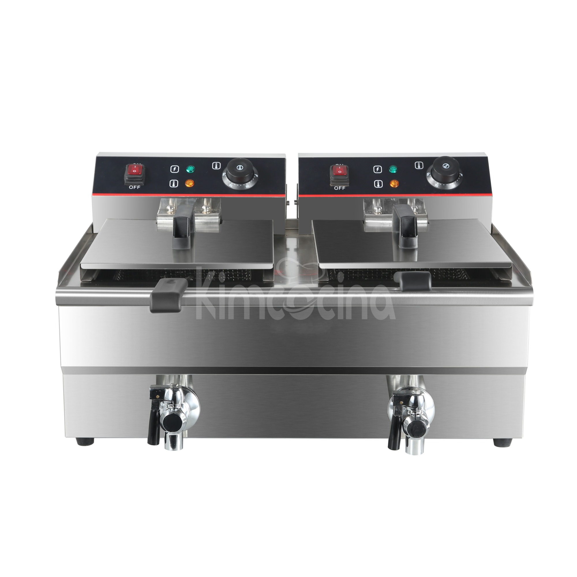 kimcocina 2-Tank 2-Basket Electric Fryer WIth oil Tap