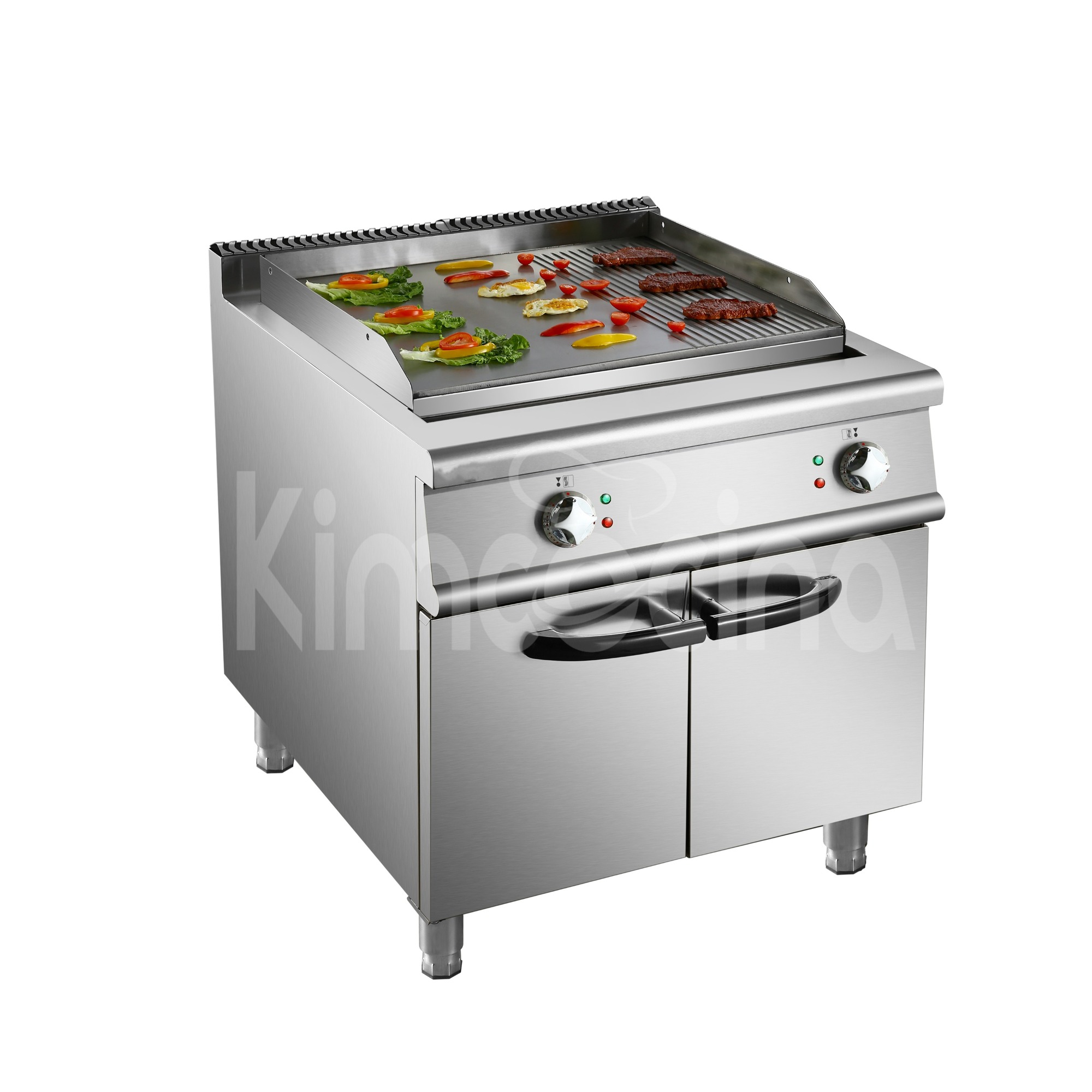 kimcocina Electric Griddle(2/3 Flat&1/3 Grooved) with Cabinet