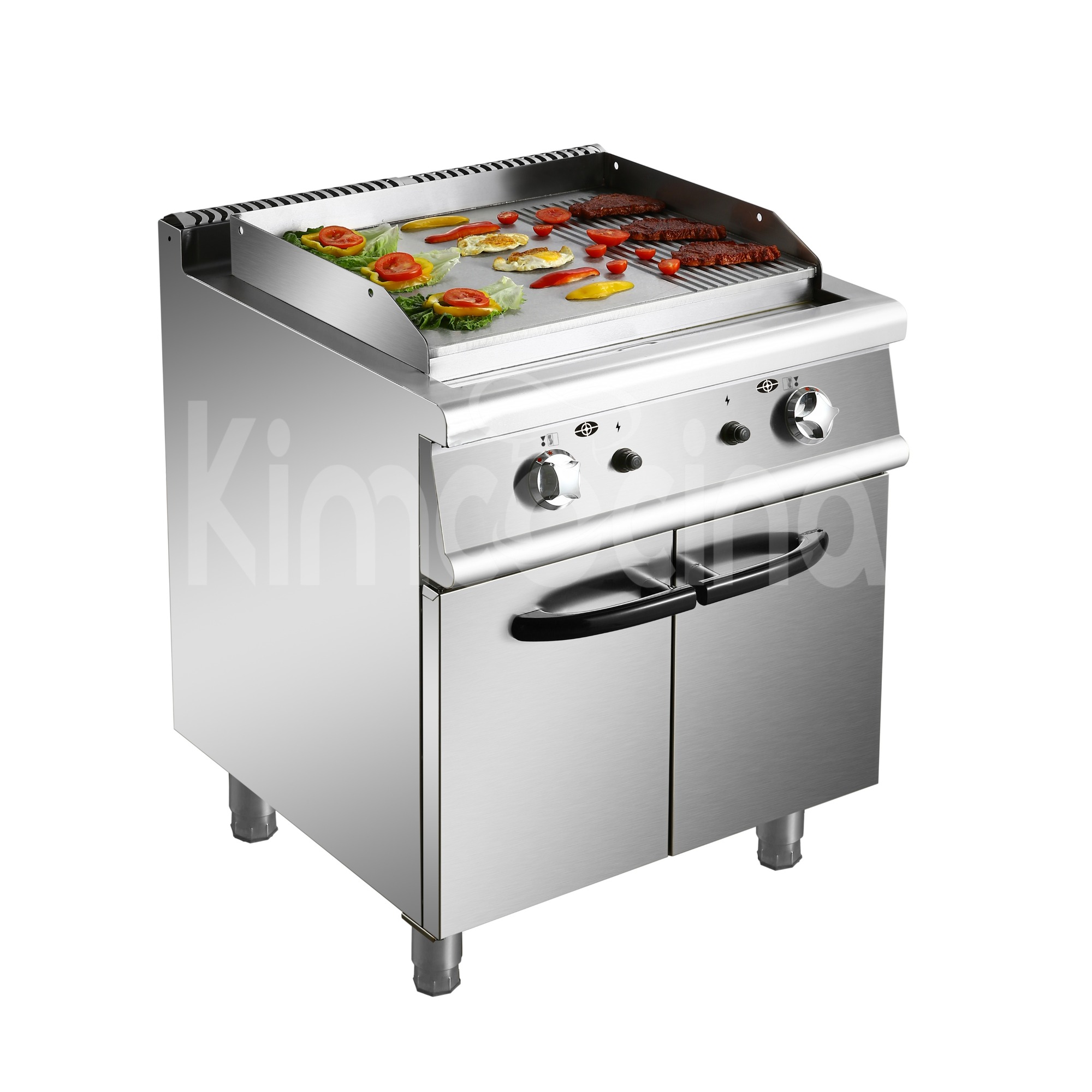 kimcocina Gas Griddle(2/3 Flat&1/3 Grooved) with Cabinet