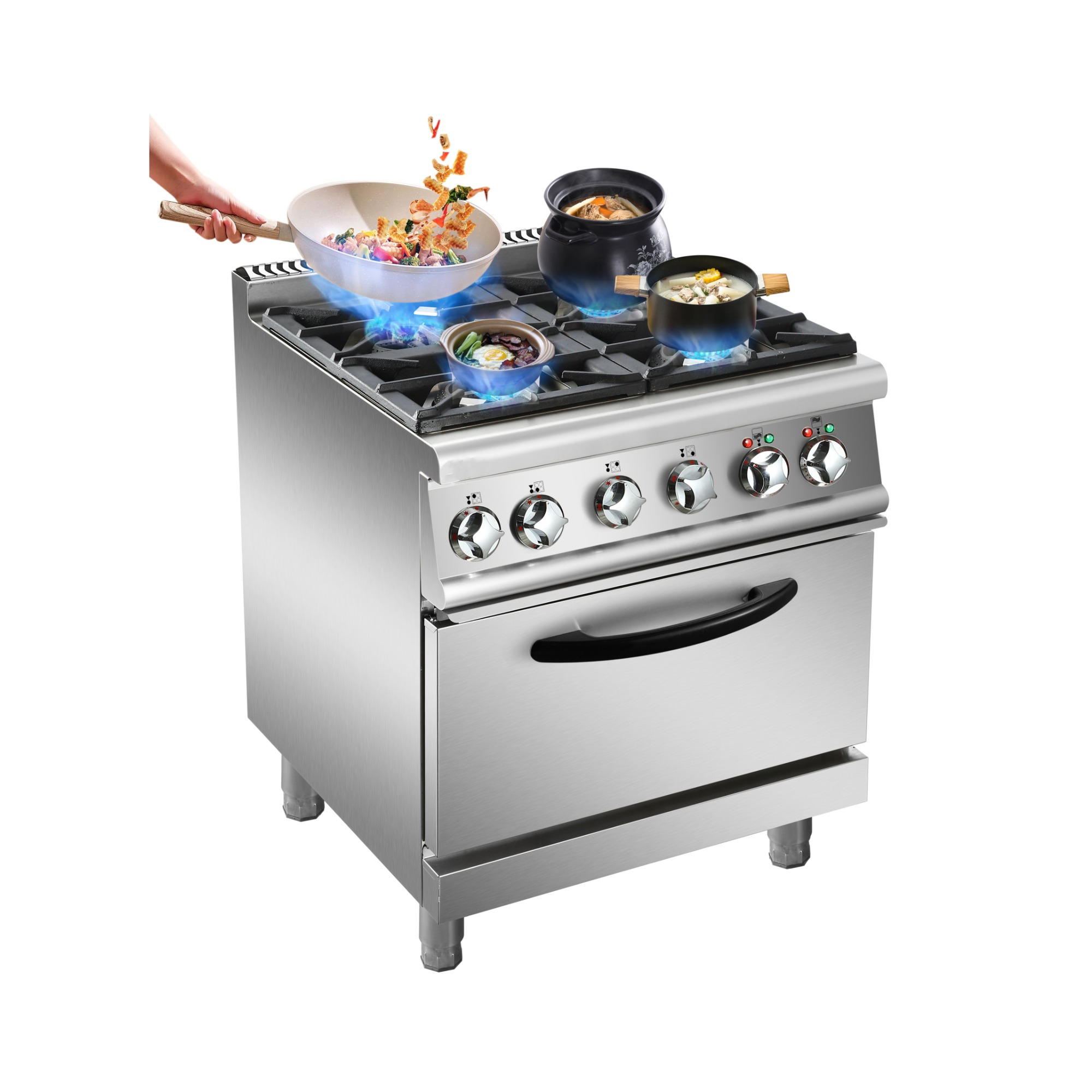 Kimcocina 4-Burner Gas Range with Gas Oven Burner:USA Style