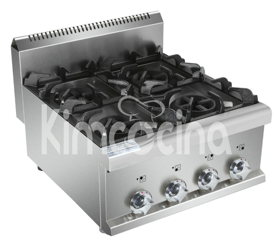 Kimcocina Cocina de gas de 4 quemadores 14,2 Kw KGR605