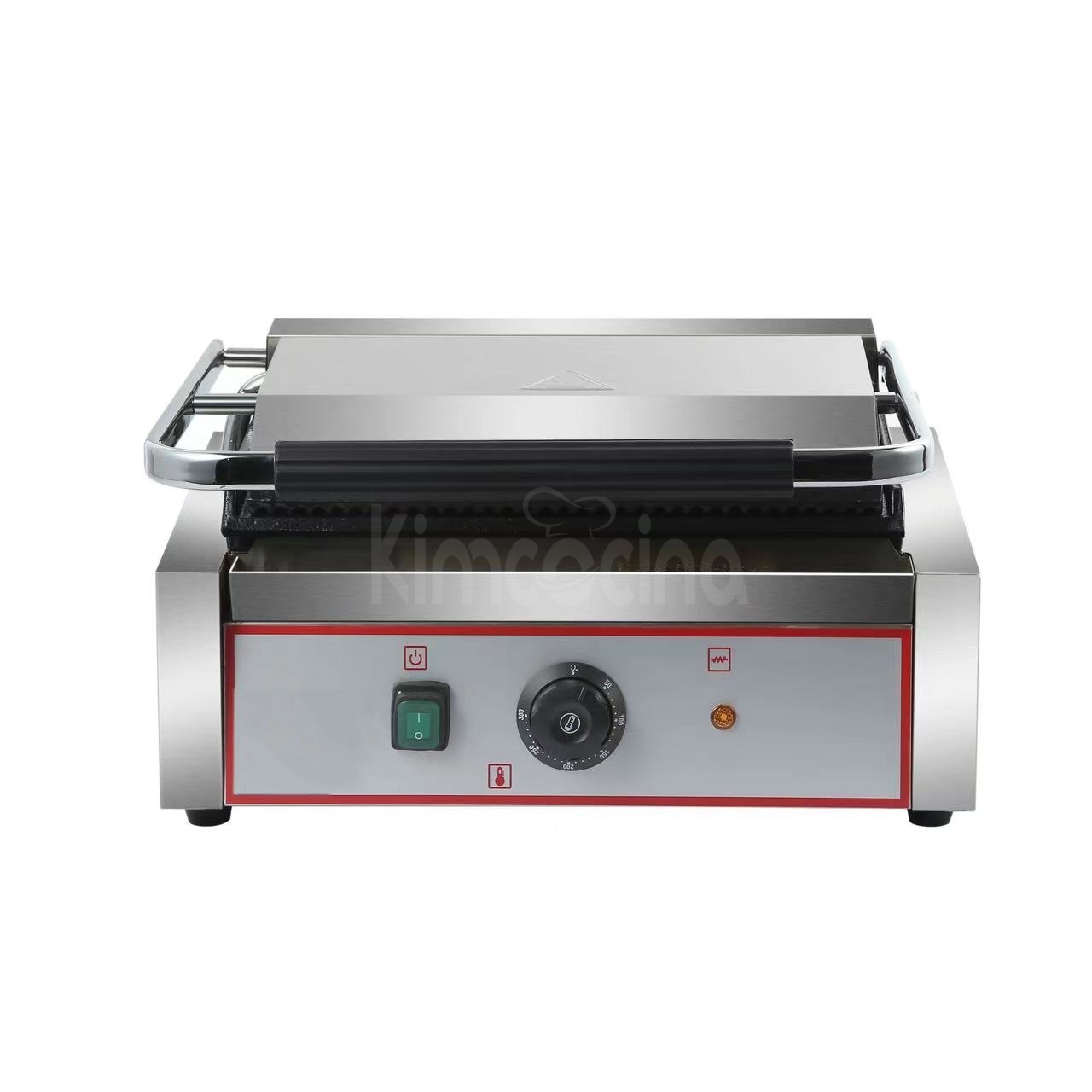 Heavy Duty Panini Contact grill Up Grooved, Down Flat