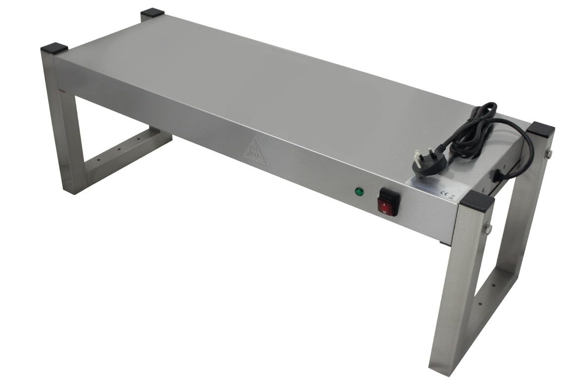 Commercial Gantry Light,Hot Cabinets Food Heating Warmer with Lamp Stainless Steel for Cooked Food Heat Preservation 2x300W Bulbs, 90cm
