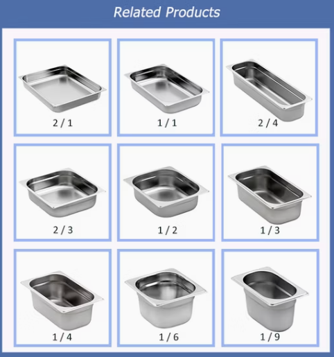 GN PAN Stainless Steel Chafing Steam Table Pan