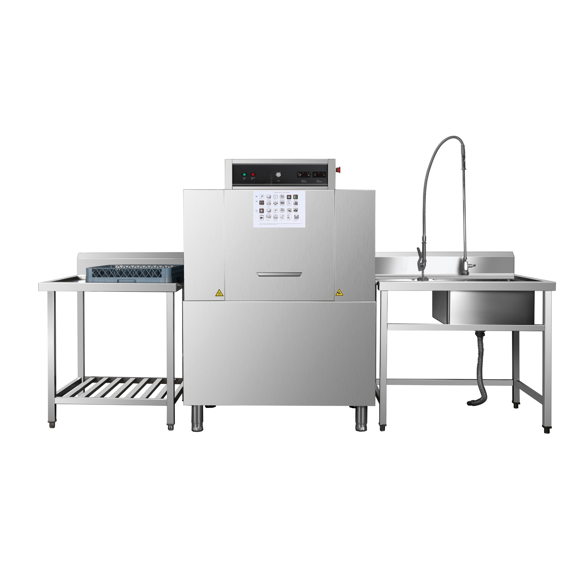 Pass through dishwasher 200 baskets/hour