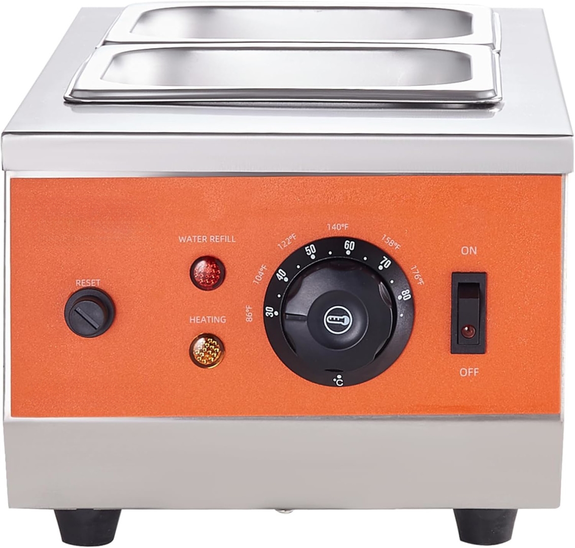 Kimcocina Chocolate Tempering Machine, 9 Lbs 2 Tanks Chocolate Melting Pot with TEMP Control 86~185℉, 800W Stainless Steel Electric Commercial Food Warmer For Chocolate/Milk/Cream Melting and Heating