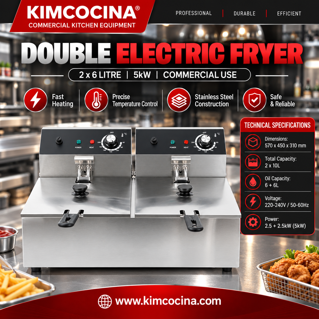 double tank electric fryer