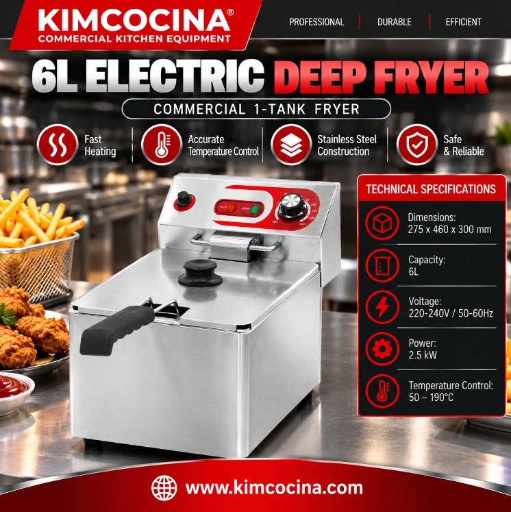 Couter top Electric Single Well Deep Fryer 6L
