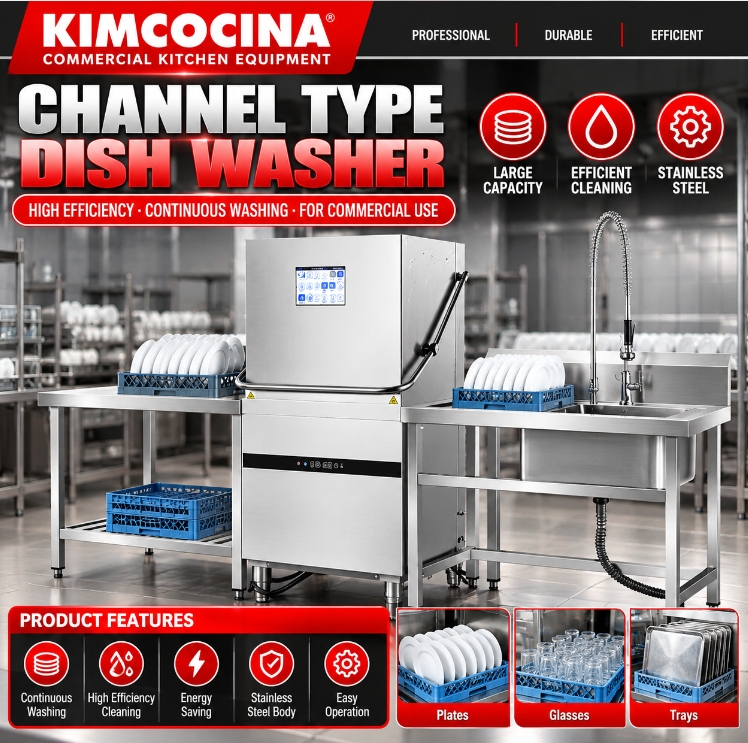 Pass through dishwasher 60 baskets/hour Rinse aid pump Detergent pump 220V